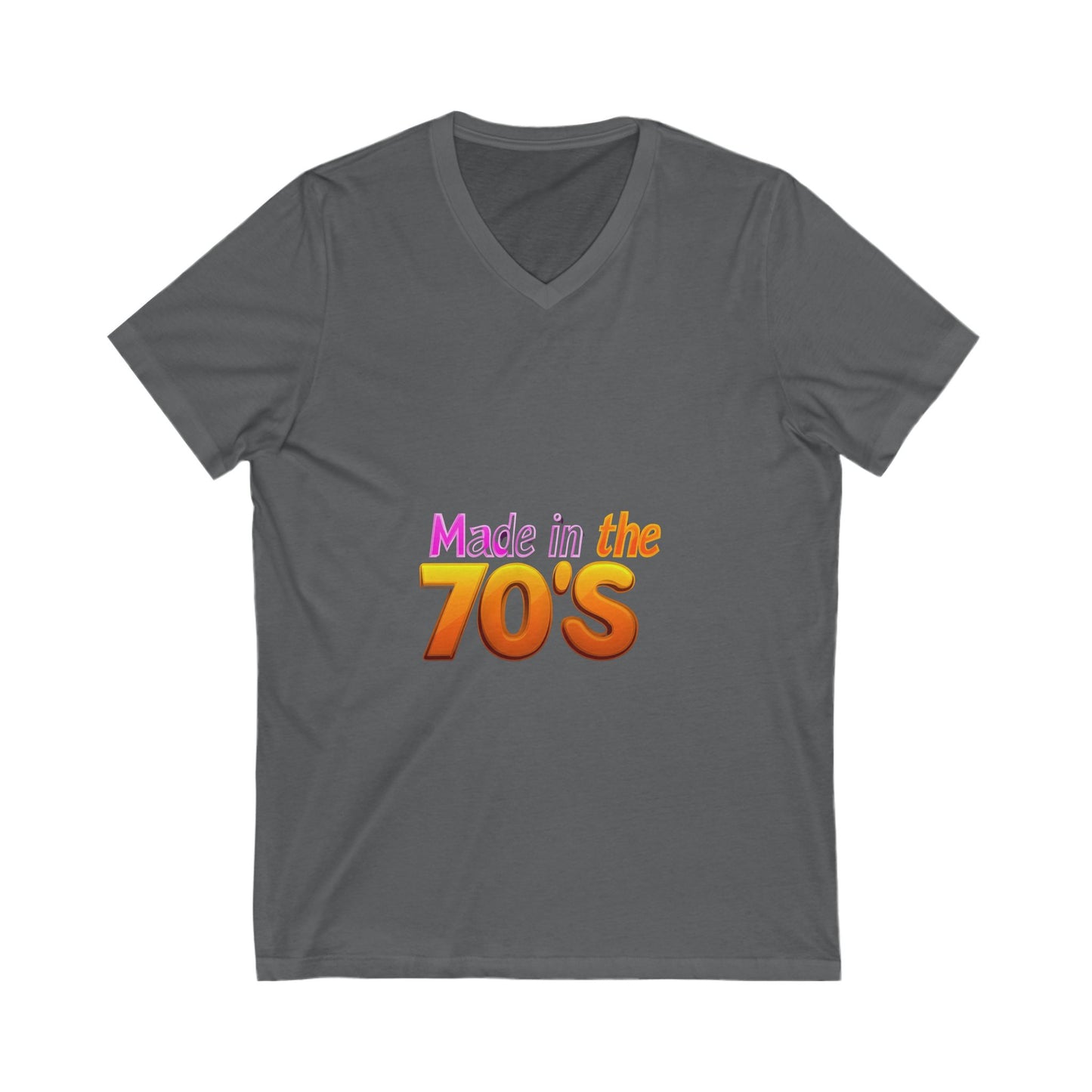 Made in the 70's Retro V-Neck T-Shirt | Vintage Birthday Gift | 70s Gradient Design