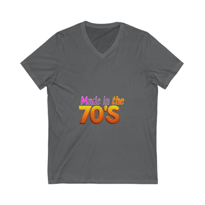 Made in the 70's Retro V-Neck T-Shirt | Vintage Birthday Gift | 70s Gradient Design