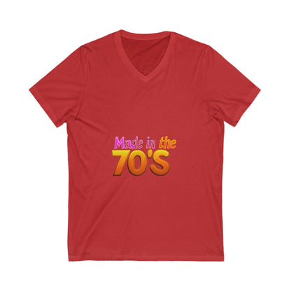 Made in the 70's Retro V-Neck T-Shirt | Vintage Birthday Gift | 70s Gradient Design