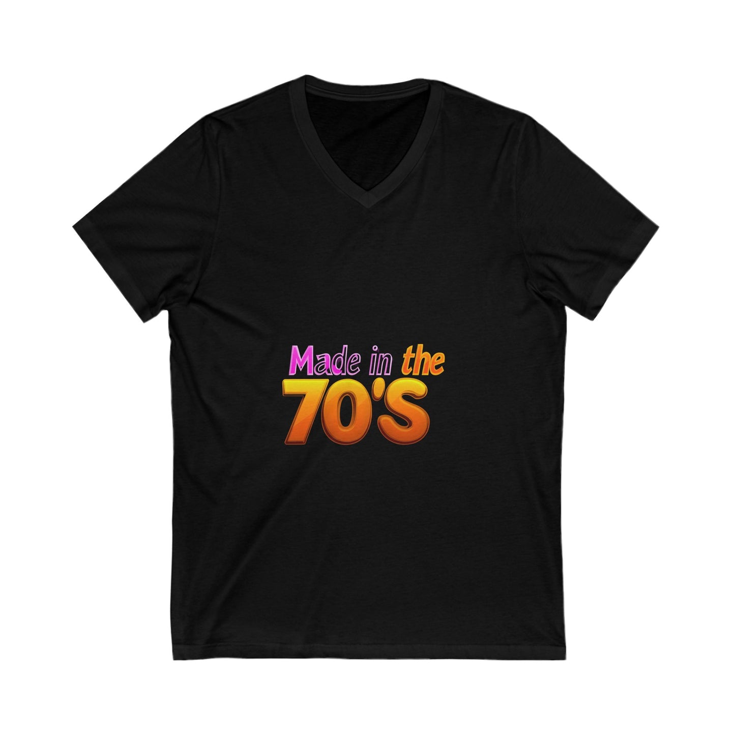 Made in the 70's Retro V-Neck T-Shirt | Vintage Birthday Gift | 70s Gradient Design