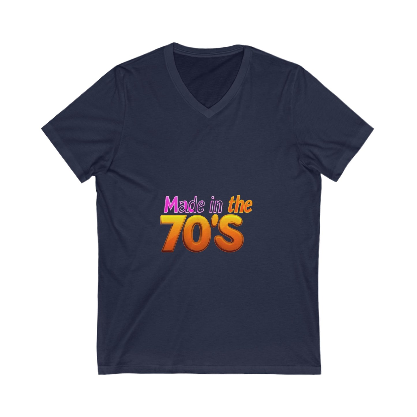 Made in the 70's Retro V-Neck T-Shirt | Vintage Birthday Gift | 70s Gradient Design