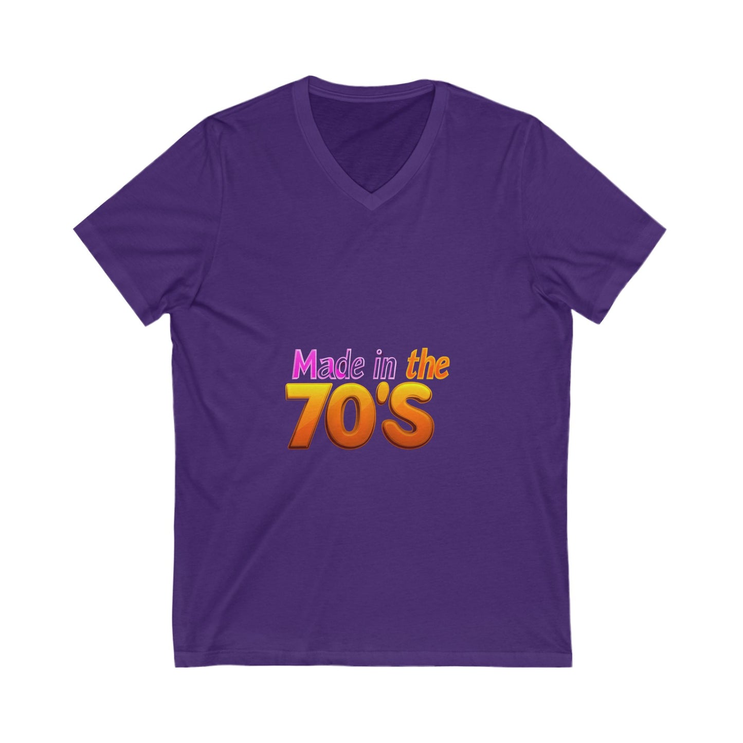 Made in the 70's Retro V-Neck T-Shirt | Vintage Birthday Gift | 70s Gradient Design