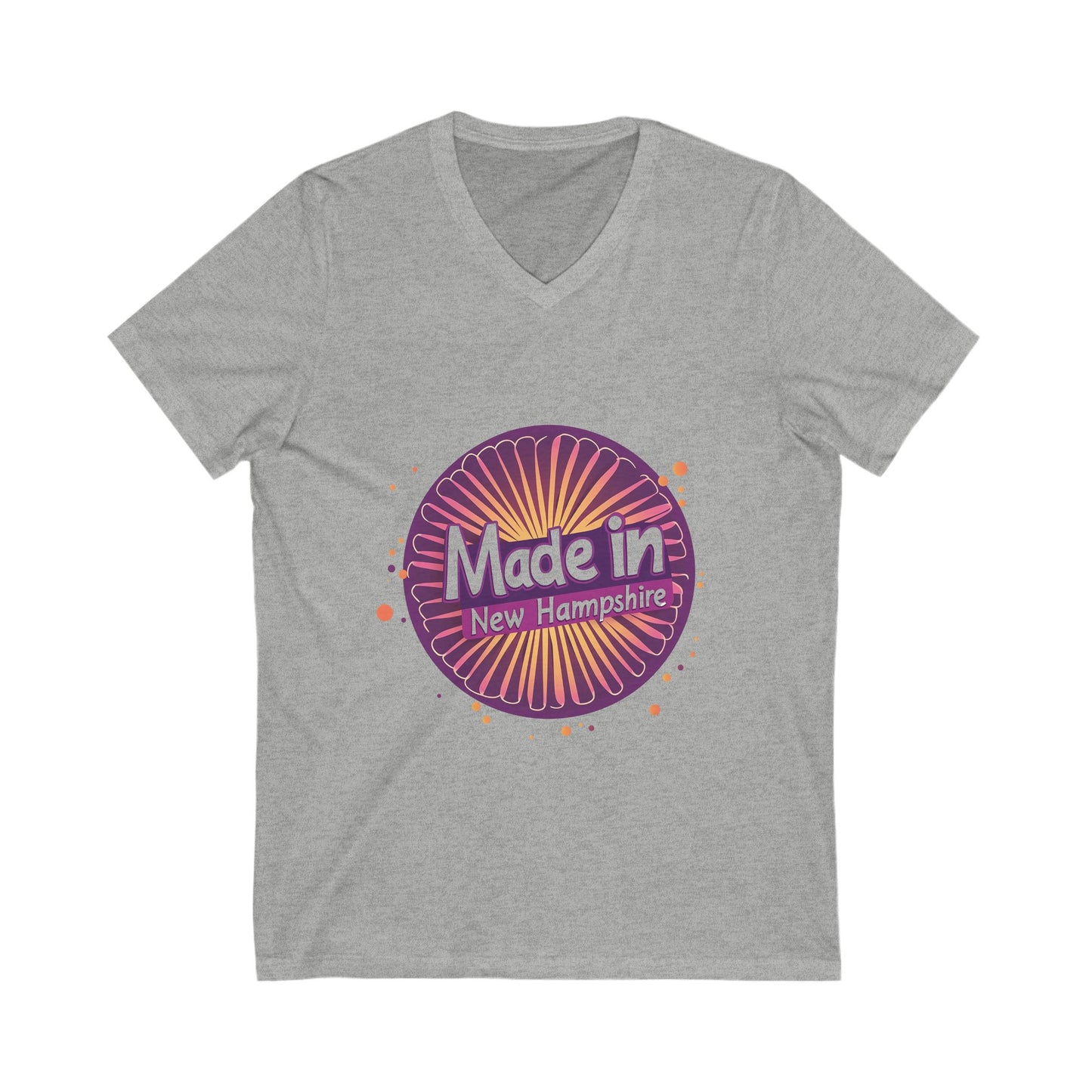 Made in NH Retro Sunrise V-Neck | Vintage New Hampshire Pride Tee