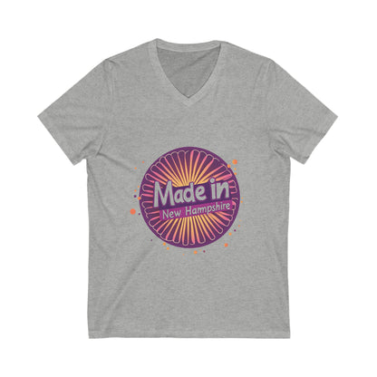 Made in NH Retro Sunrise V-Neck | Vintage New Hampshire Pride Tee