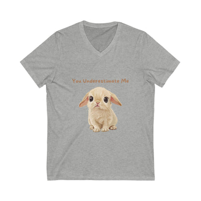 Kawaii Bunny Empowerment V-Neck T-Shirt | Cute Feminist Unisex Tee