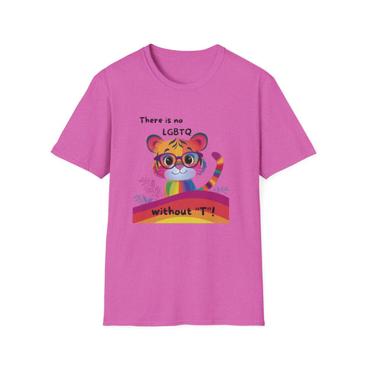 Kawaii Trans Pride Tiger T-Shirt | LGBTQ Rainbow Butterfly | Cute Activist Unisex Tee