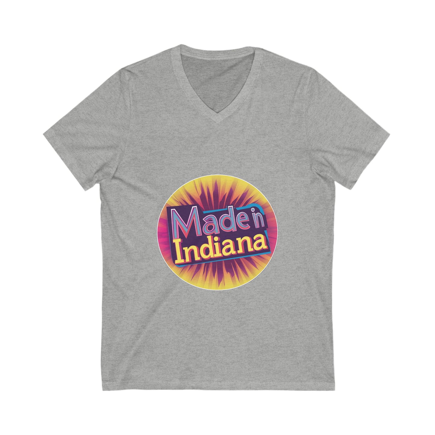Made in Indiana V-Neck T-Shirt | Retro State Pride Unisex Tee