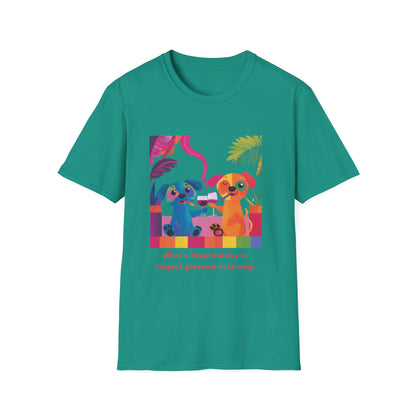 Respect Autonomy Dogs T-Shirt | Kawaii Activist Tee