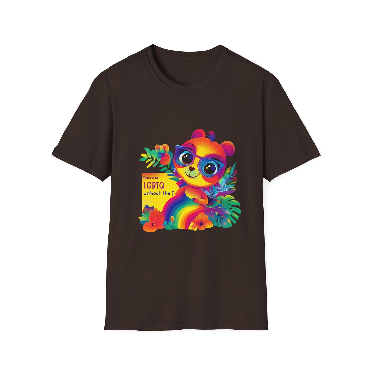 Kawaii Trans Pride Panda Rainbow T-Shirt | LGBTQ+ Cute Positive Message Tee