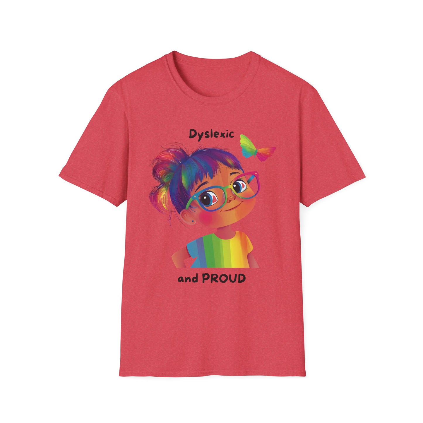 Dyslexic and Proud Rainbow T-Shirt | Neurodiversity Pride Tee