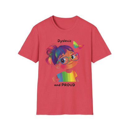 Dyslexic and Proud Rainbow T-Shirt | Neurodiversity Pride Tee
