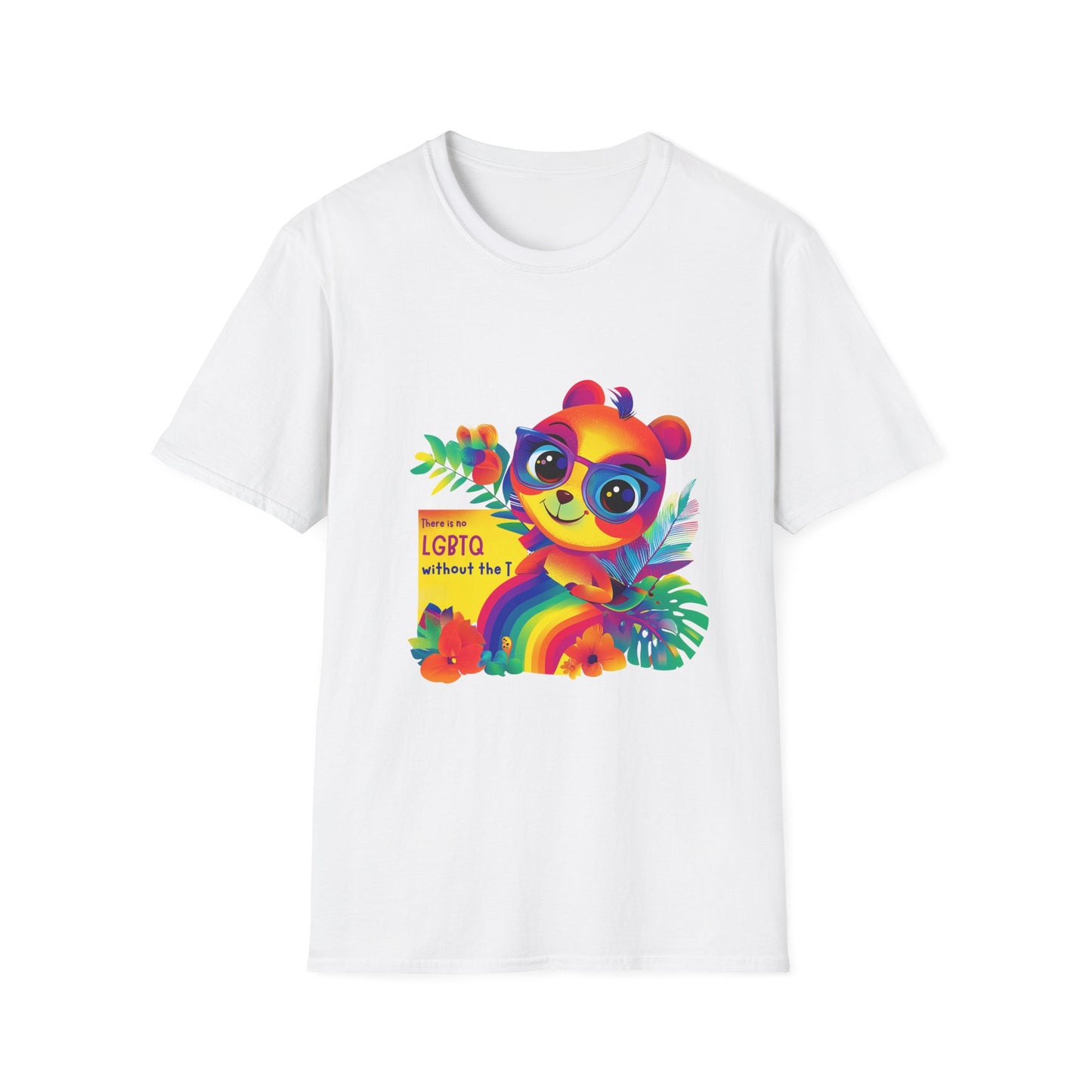 Kawaii Trans Pride Panda Rainbow T-Shirt | LGBTQ+ Cute Positive Message Tee