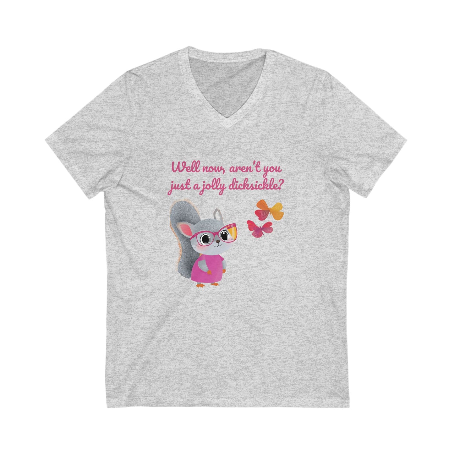 Jolly Delichick Kawaii Mouse V-Neck T-Shirt | Cute Sassy Animal Unisex Tee