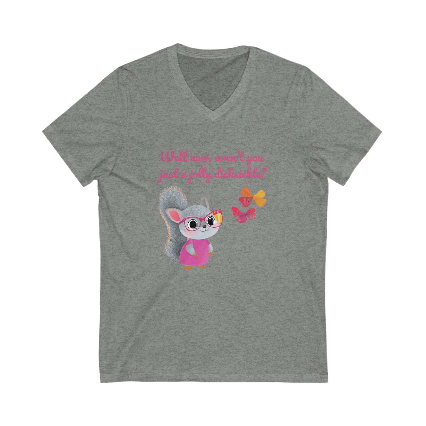Jolly Delichick Kawaii Mouse V-Neck T-Shirt | Cute Sassy Animal Unisex Tee
