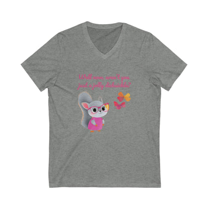 Jolly Delichick Kawaii Mouse V-Neck T-Shirt | Cute Sassy Animal Unisex Tee