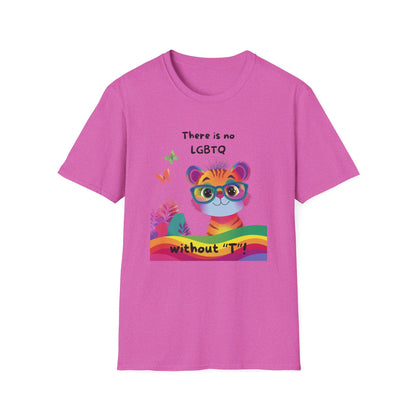 Cute Trans Rights Tiger T-Shirt | LGBTQ Kawaii Pride Activist Tee