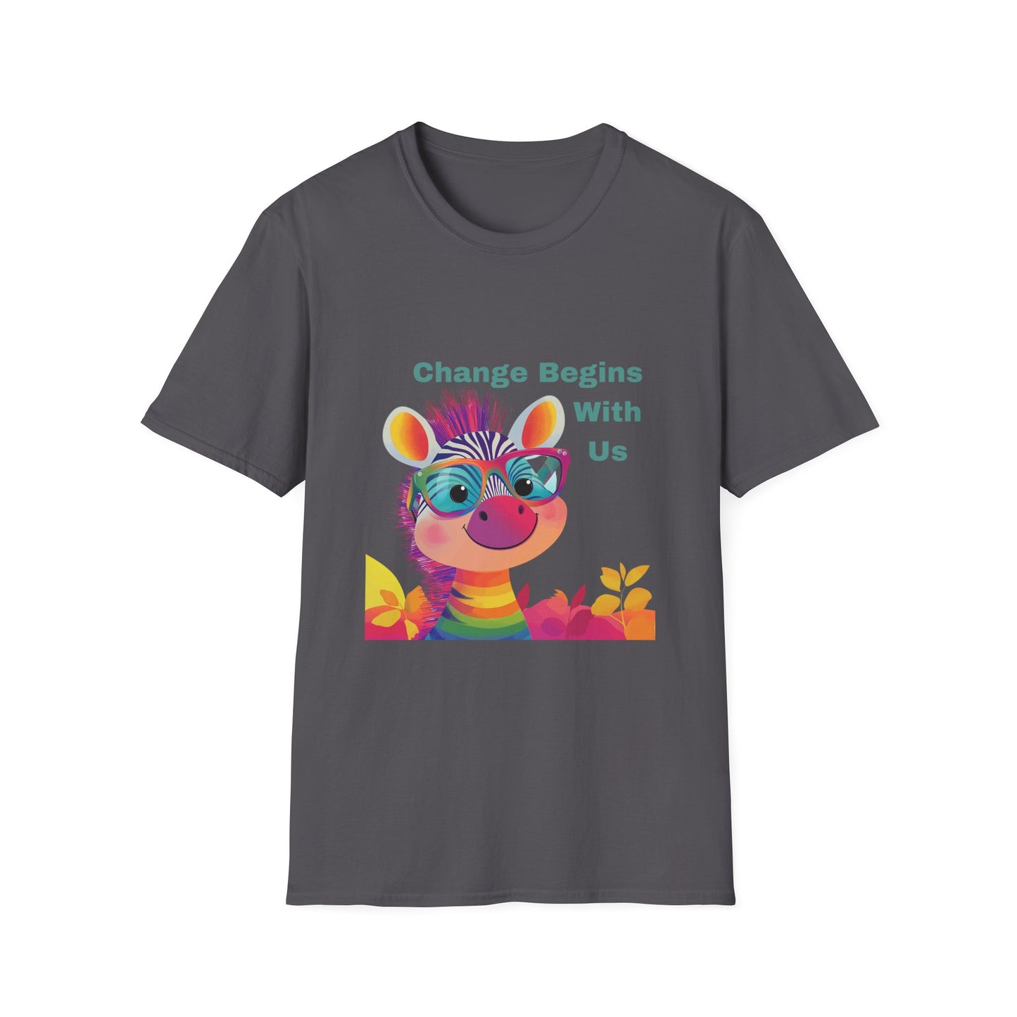 Rainbow Zebra Change Maker T-Shirt | Kawaii Activist Unisex Tee