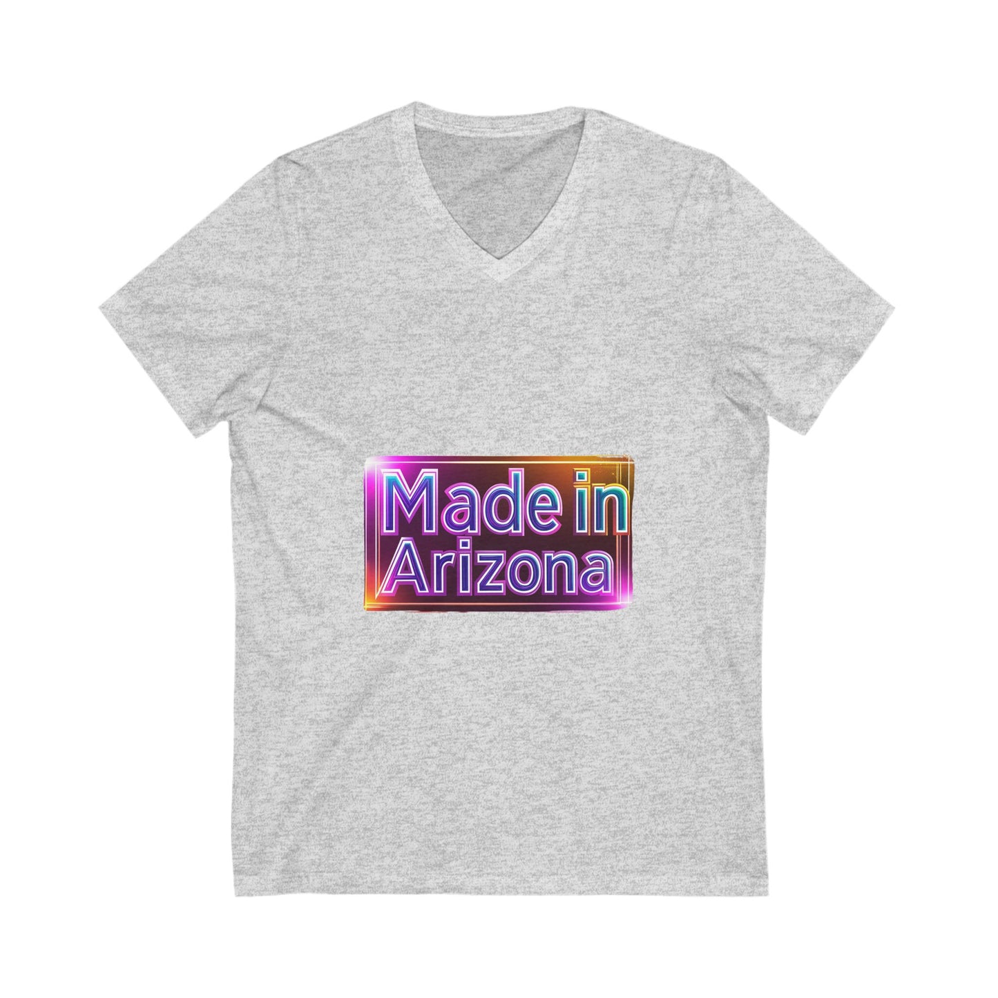 Made in Arizona V-Neck T-Shirt | Retro Chrome State Pride Unisex Tee