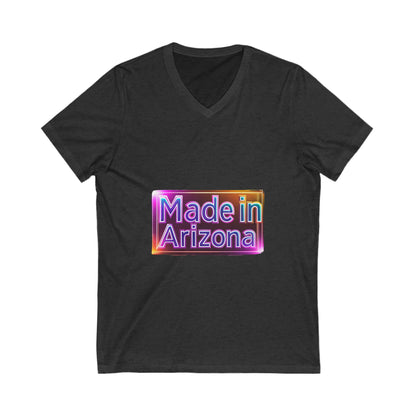 Made in Arizona V-Neck T-Shirt | Retro Chrome State Pride Unisex Tee