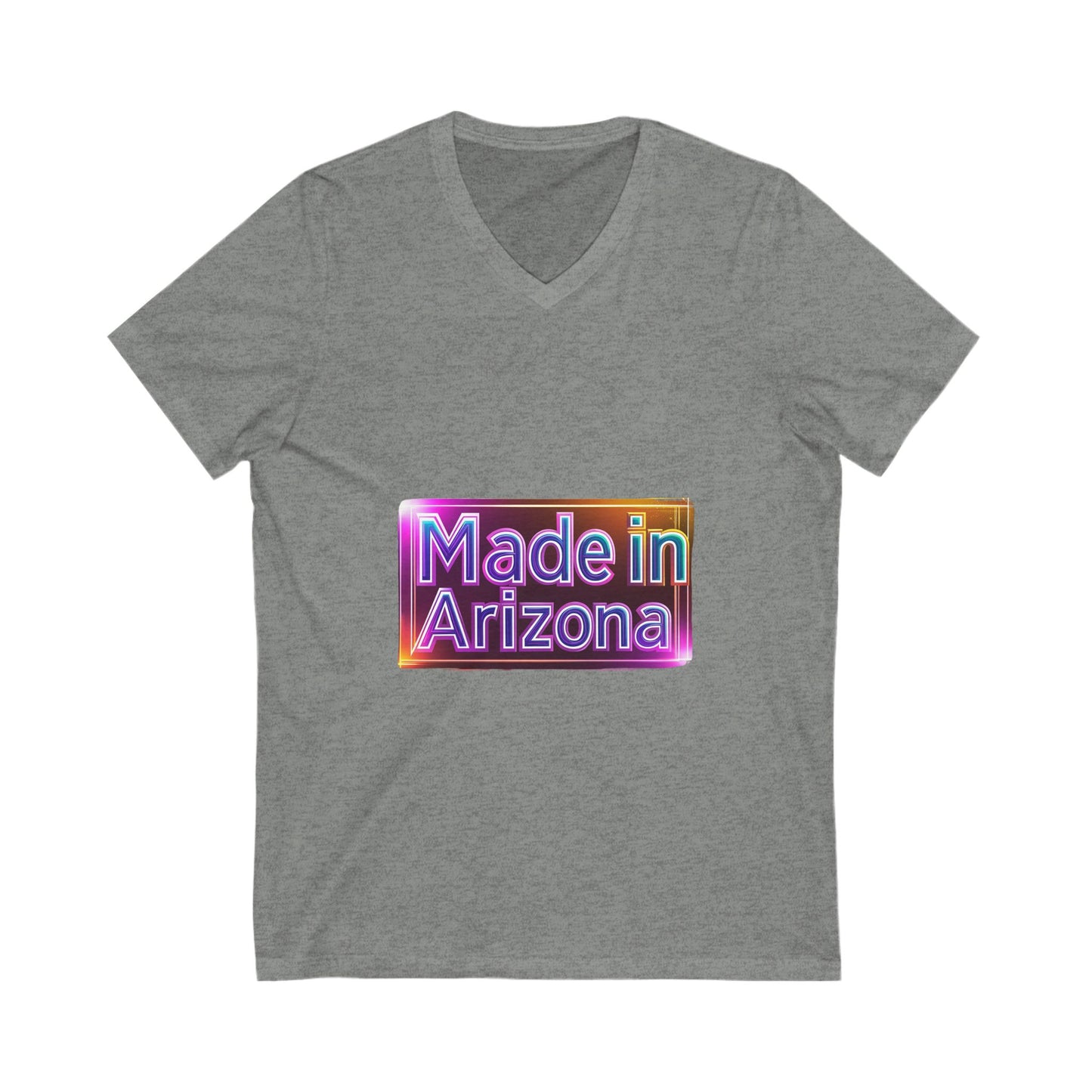 Made in Arizona V-Neck T-Shirt | Retro Chrome State Pride Unisex Tee