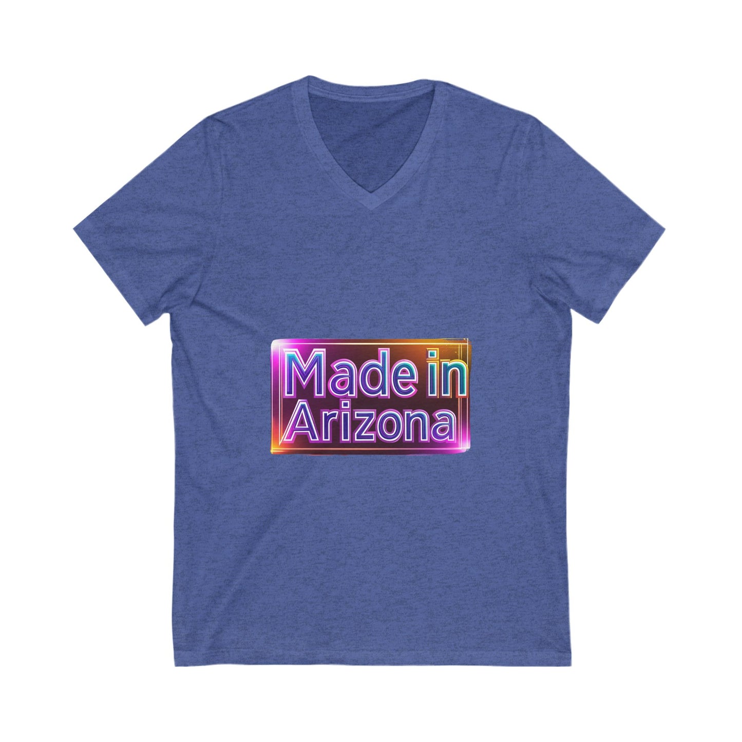Made in Arizona V-Neck T-Shirt | Retro Chrome State Pride Unisex Tee