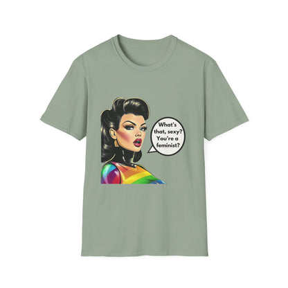 Feminist Pin Up Rainbow T-Shirt | LGBTQ+ Pride Statement Tee