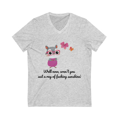 Kawaii Hamster Sass V-Neck | Cute Sarcastic Animal Tee | Rebellious Bunny Unisex T-Shirt