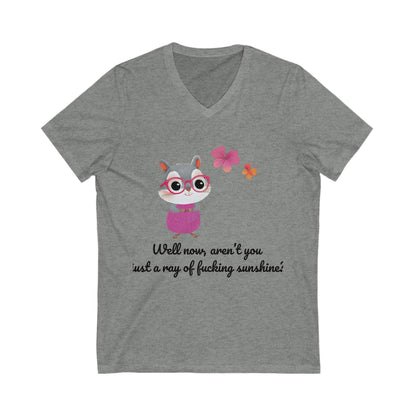 Kawaii Hamster Sass V-Neck | Cute Sarcastic Animal Tee | Rebellious Bunny Unisex T-Shirt