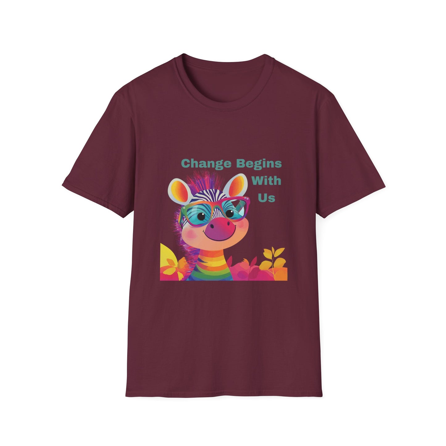 Rainbow Zebra Change Maker T-Shirt | Kawaii Activist Unisex Tee