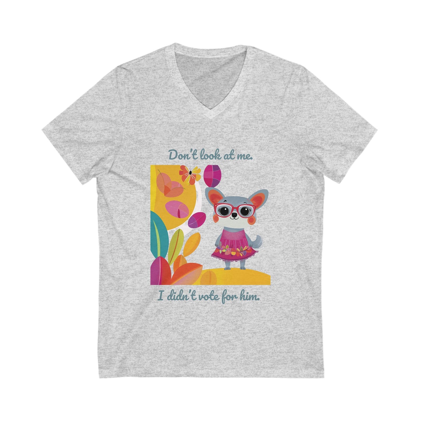 Kawaii Cat Resistance V-Neck | Cute Political Statement Shirt | Unisex Activist Tee