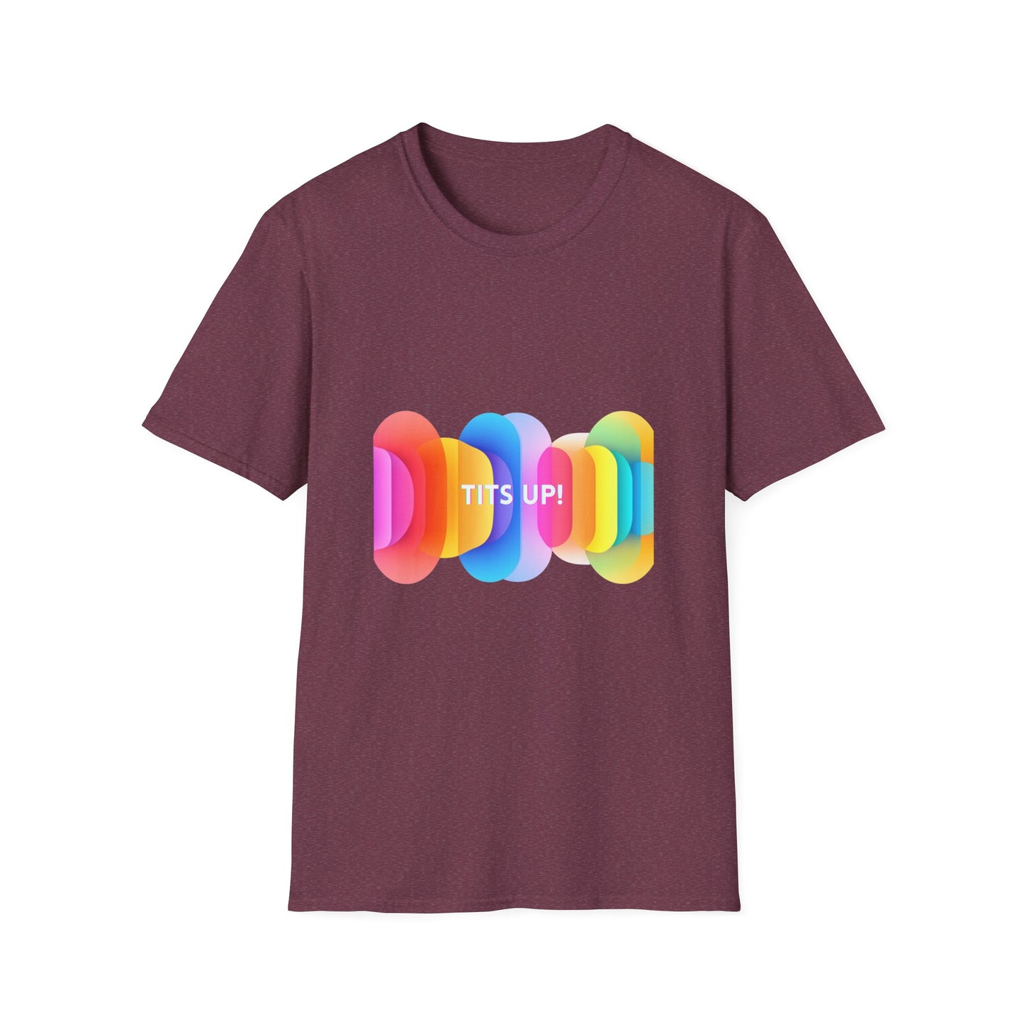Colorful TITS UP! Unisex T-Shirt | Motivational Rainbow Pride Tee