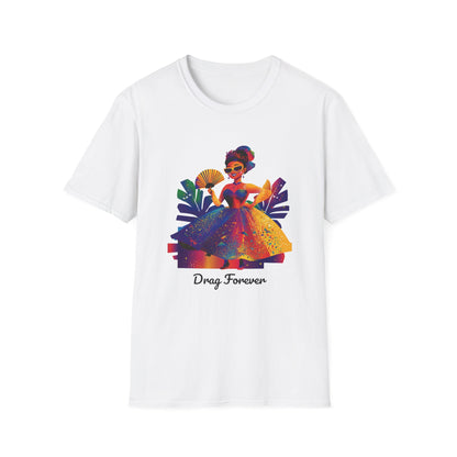 Drag Forever Queen T-Shirt | LGBTQ+ Pride Rainbow Art | Unisex Drag Show Tee