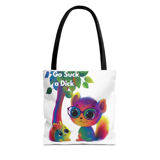 Rainbow Critters Sassy Statement Tote Bag | Colorful Kawaii Animal Activist Accessory