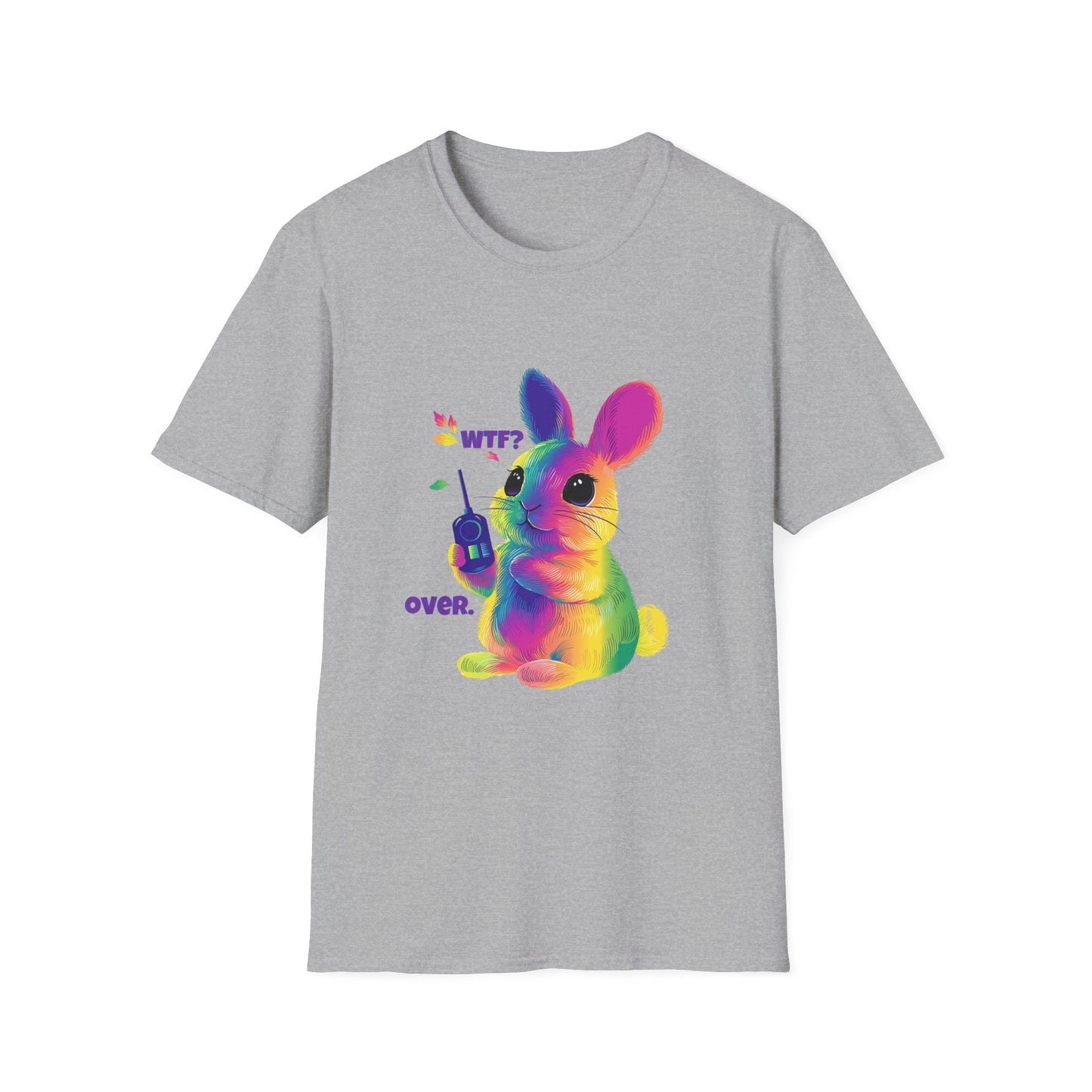 Rainbow Bunny WTF? OVER. Protest T-Shirt | Cute Activist Tee