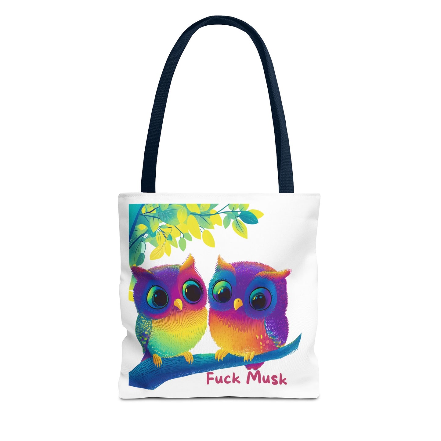 Rainbow Owl Activism Tote Bag | Colorful Protest Accessory | Cute Resistance Carry-All
