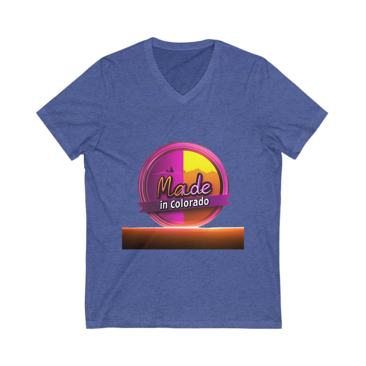 Made in Colorado V-Neck T-Shirt | Mountain Sunset Pride | State Local Design