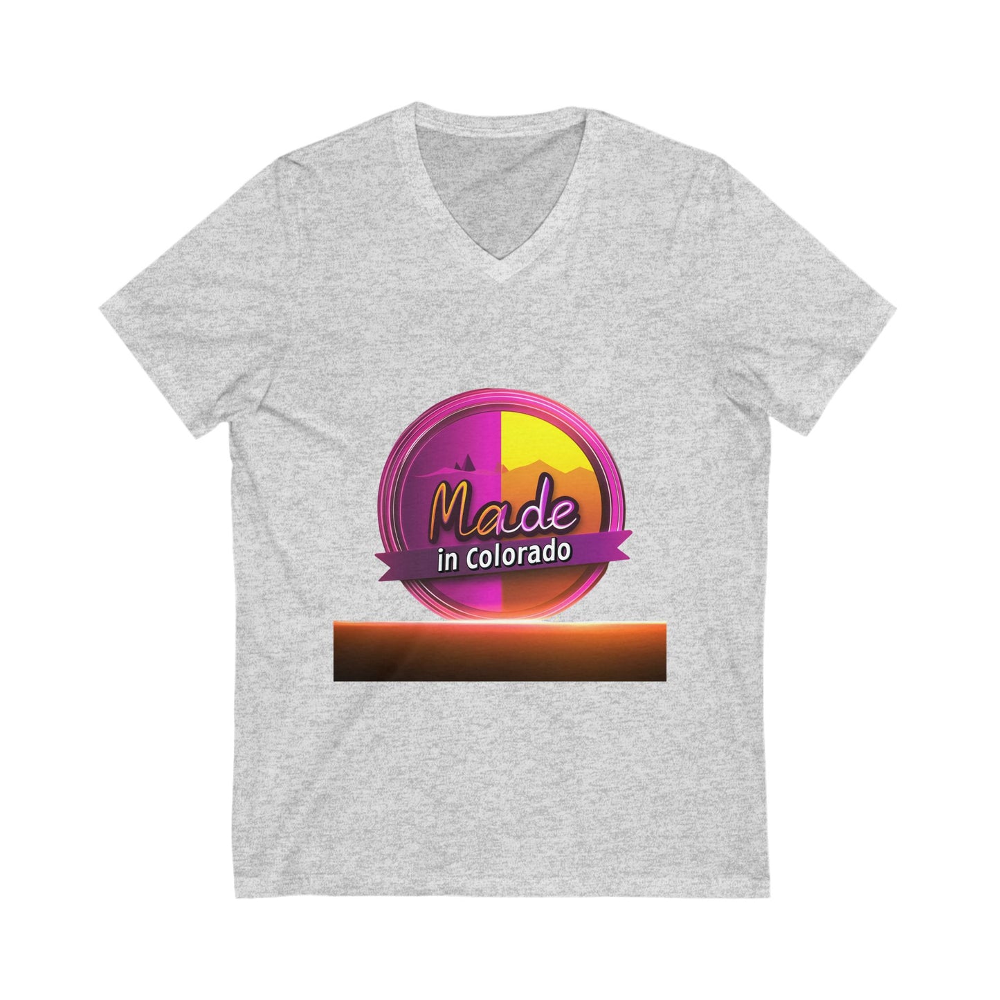 Made in Colorado V-Neck T-Shirt | Mountain Sunset Pride | State Local Design