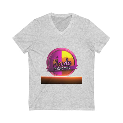 Made in Colorado V-Neck T-Shirt | Mountain Sunset Pride | State Local Design
