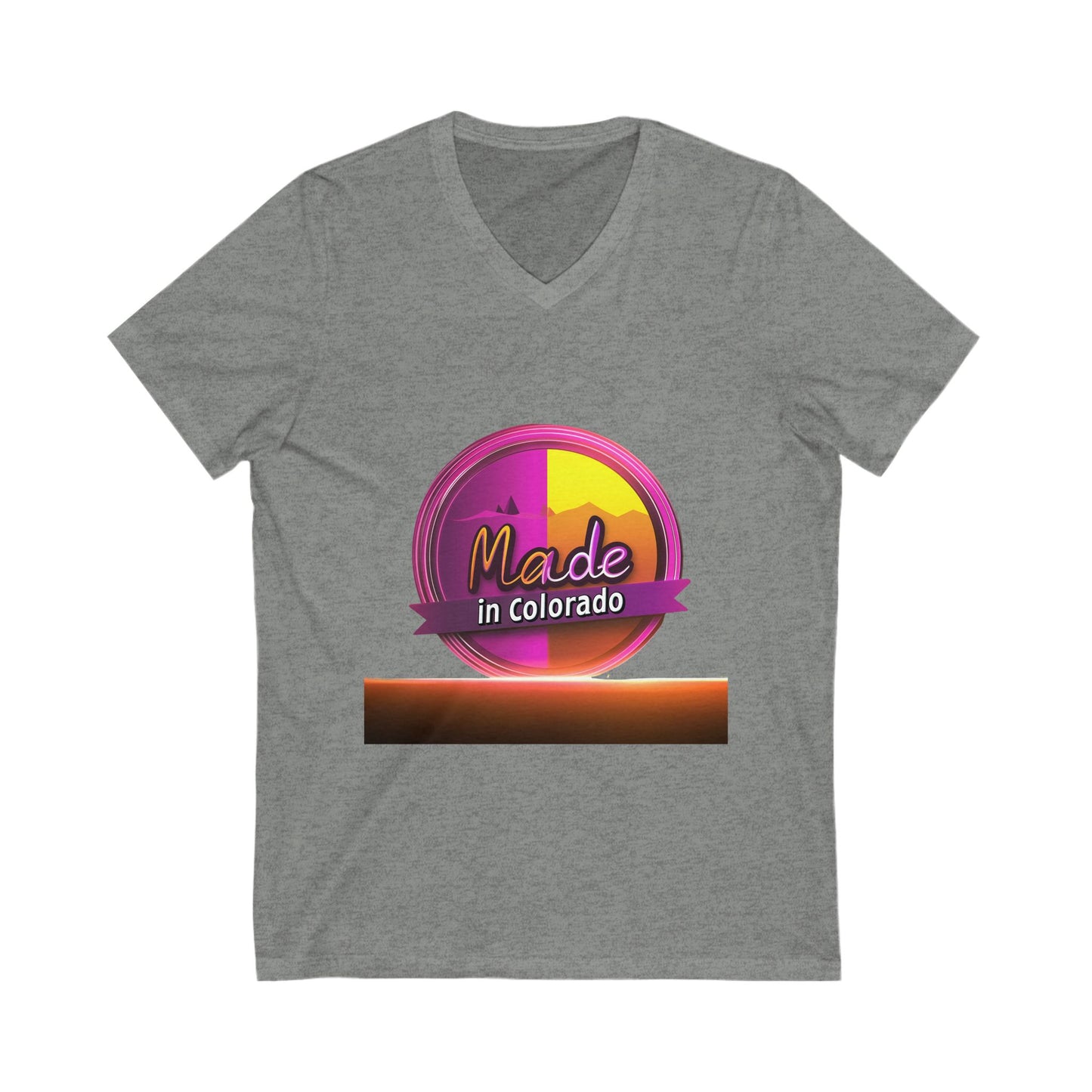 Made in Colorado V-Neck T-Shirt | Mountain Sunset Pride | State Local Design