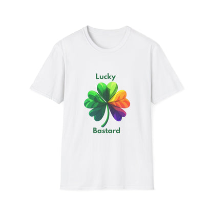 Lucky Bastard Rainbow Shamrock Pride T-Shirt | LGBTQ+ Unisex Tee