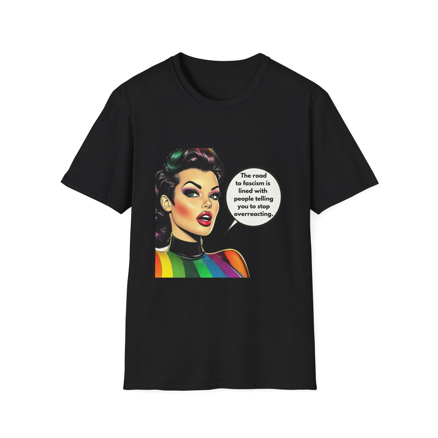Road to Fascism Political Statement T-Shirt | Retro Pop Art Unisex Tee