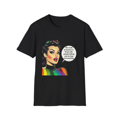 Road to Fascism Political Statement T-Shirt | Retro Pop Art Unisex Tee