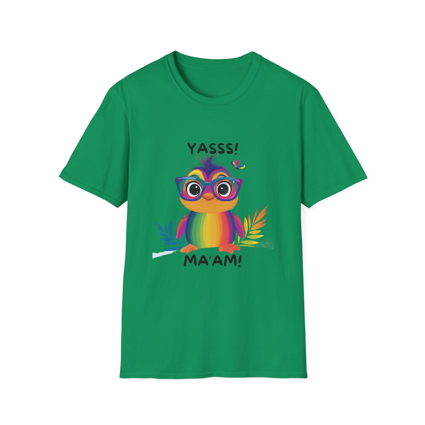 Rainbow Owl YASSS MA'AM T-Shirt | LGBTQ+ Pride Kawaii Tee | Cute Empowerment Gift