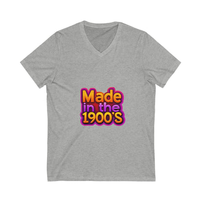 Made in the 1900s V-Neck T-Shirt | Vintage Rainbow Typography | Retro Unisex Tee