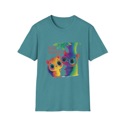 Rainbow Squirrels Anti-Fascist T-Shirt | Kawaii Activist Unisex Tee