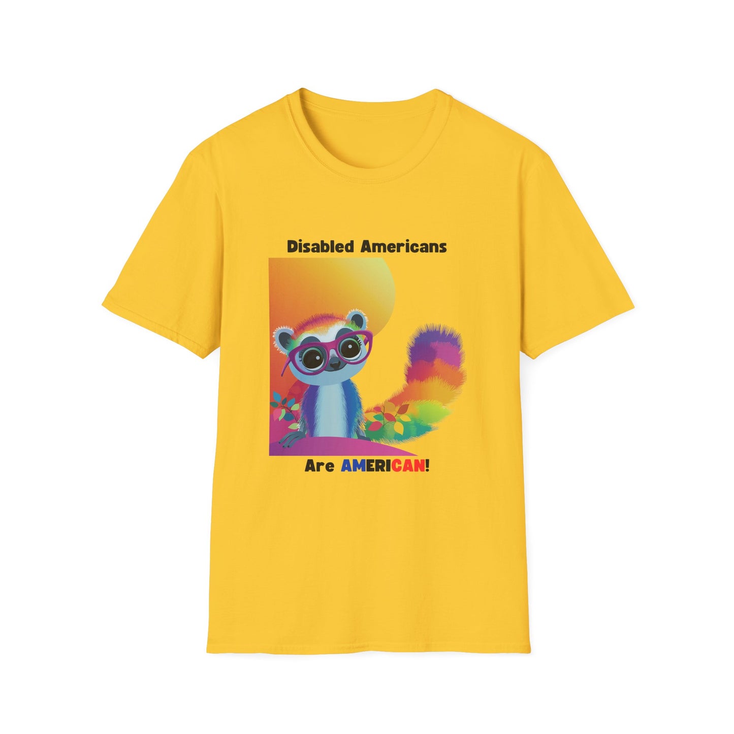 Disabled Americans Are AmeriCAN! | Cute Raccoon Disability Rights T-Shirt