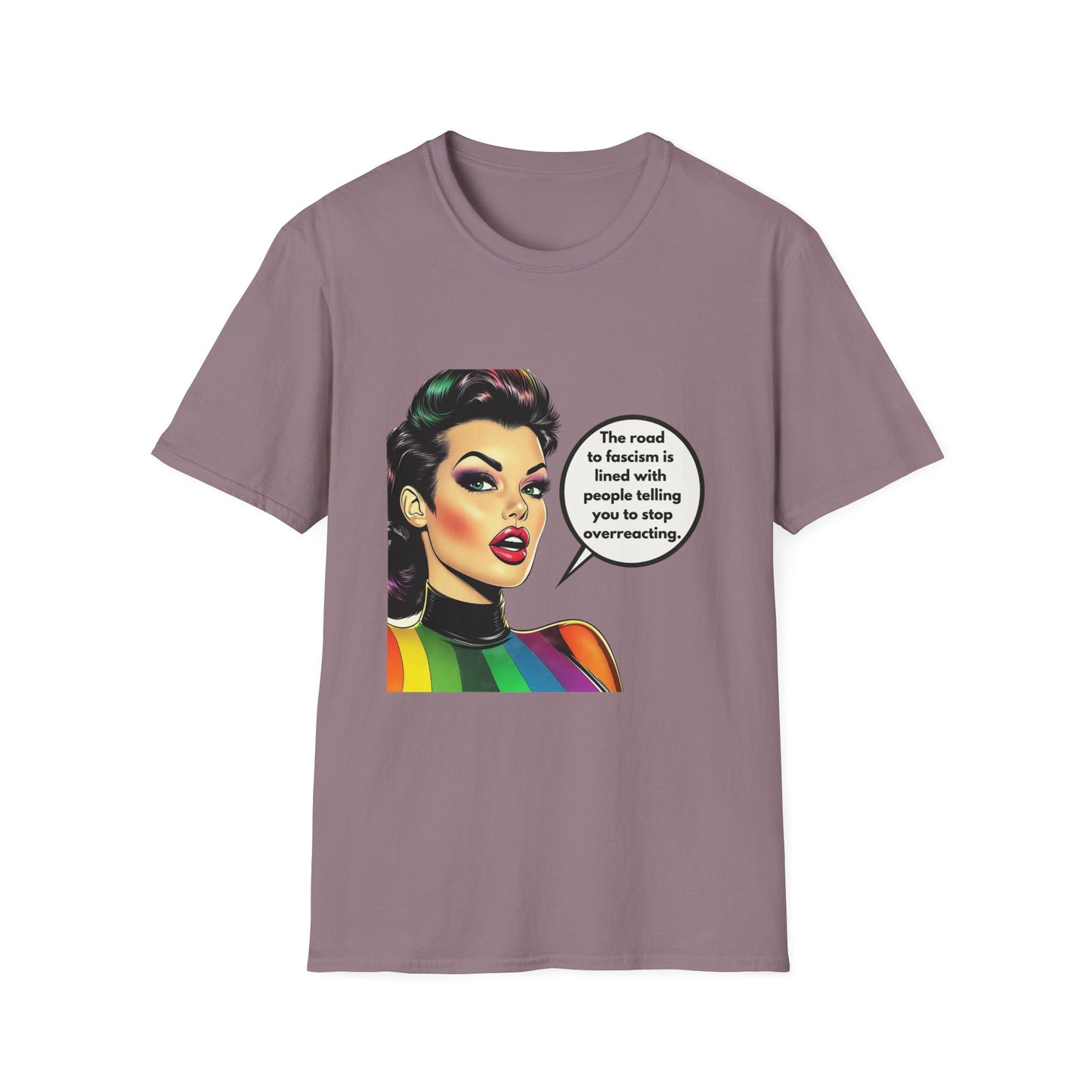 Road to Fascism Political Statement T-Shirt | Retro Pop Art Unisex Tee