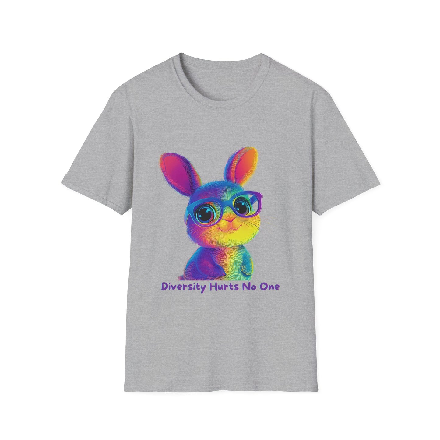 Rainbow Bunny Diversity T-Shirt | Inclusive Kawaii Unisex Tee