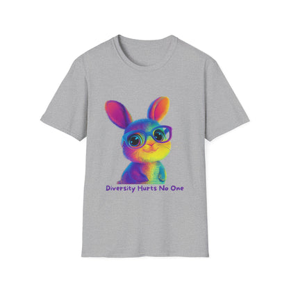 Rainbow Bunny Diversity T-Shirt | Inclusive Kawaii Unisex Tee