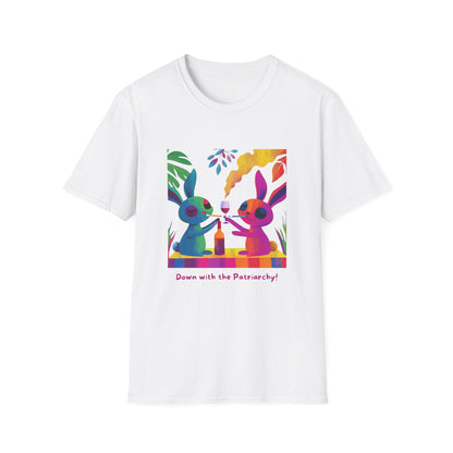 Kawaii Bunnies Feminist T-Shirt | Down With The Patriarchy